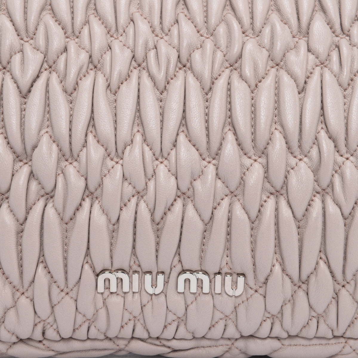 Miu Miu Beige Matelasse Crystal Shoulder Bag