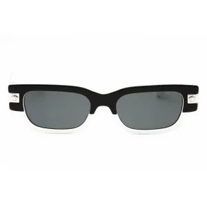 Versace Men's Sunglasses - Black/White Rectangular Half Rim Frame | 0VE4465 545987 Versace Sunglasses