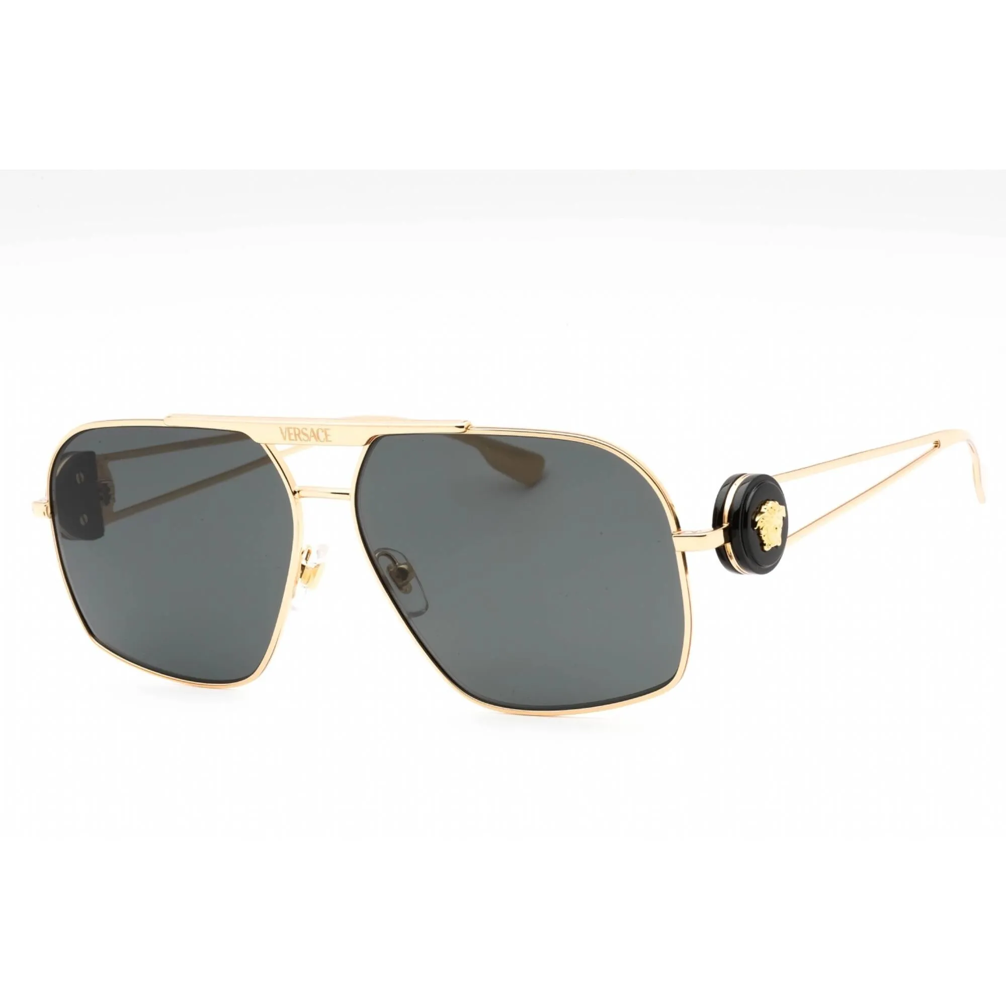 Versace Men's Sunglasses - Gold Metal Full Rim Frame Dark Grey Lens | 0VE2269 100287 Versace Sunglasses