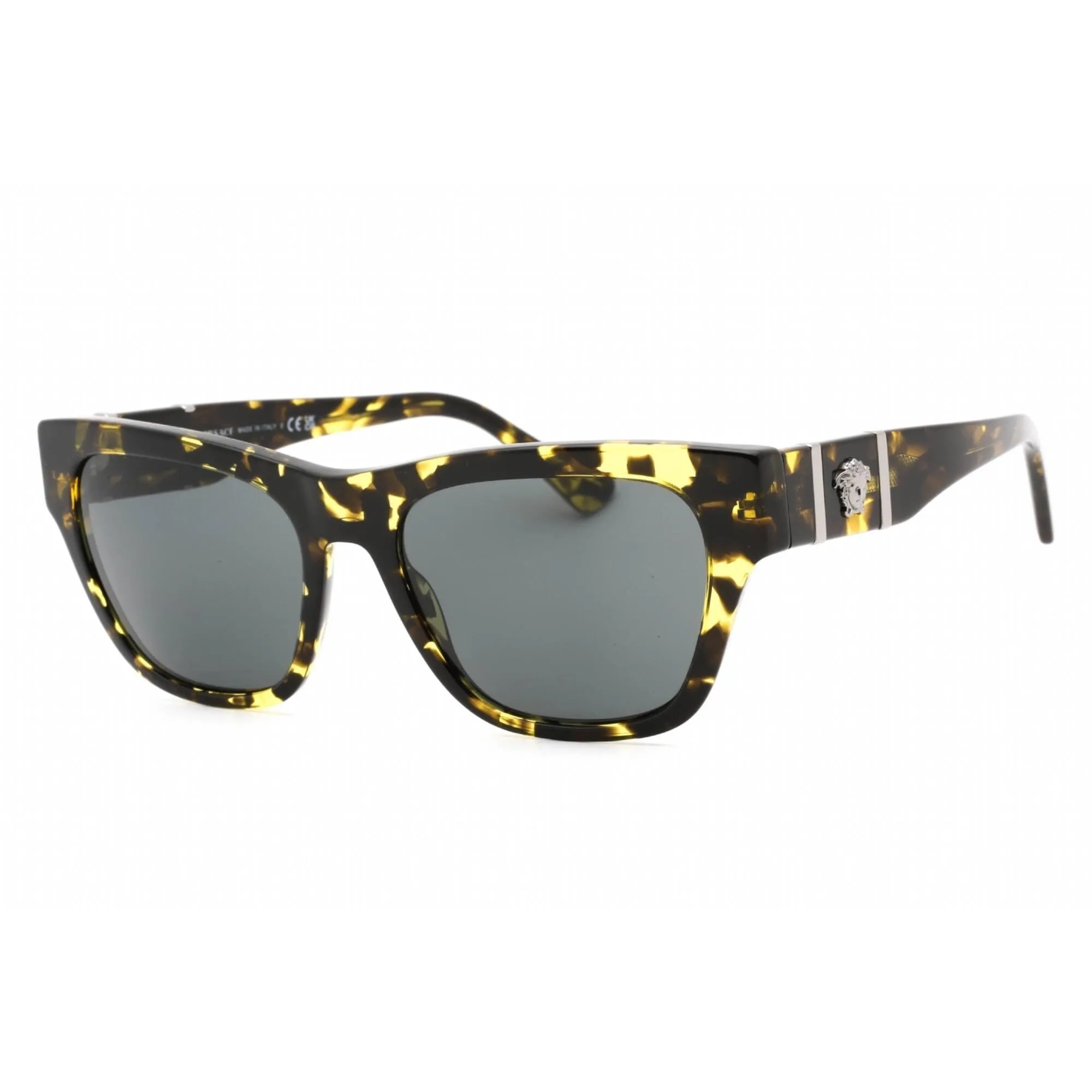 Versace Men's Sunglasses - Yellow Spotted Havana Frame Dark Grey Lens | 0VE4457 542887 Versace Sunglasses