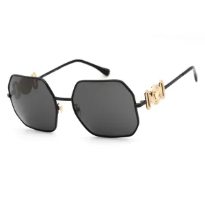 Versace Women's Sunglasses - Black Geometric Frame Dark Grey Lens | VE2248 126187 Versace Sunglasses