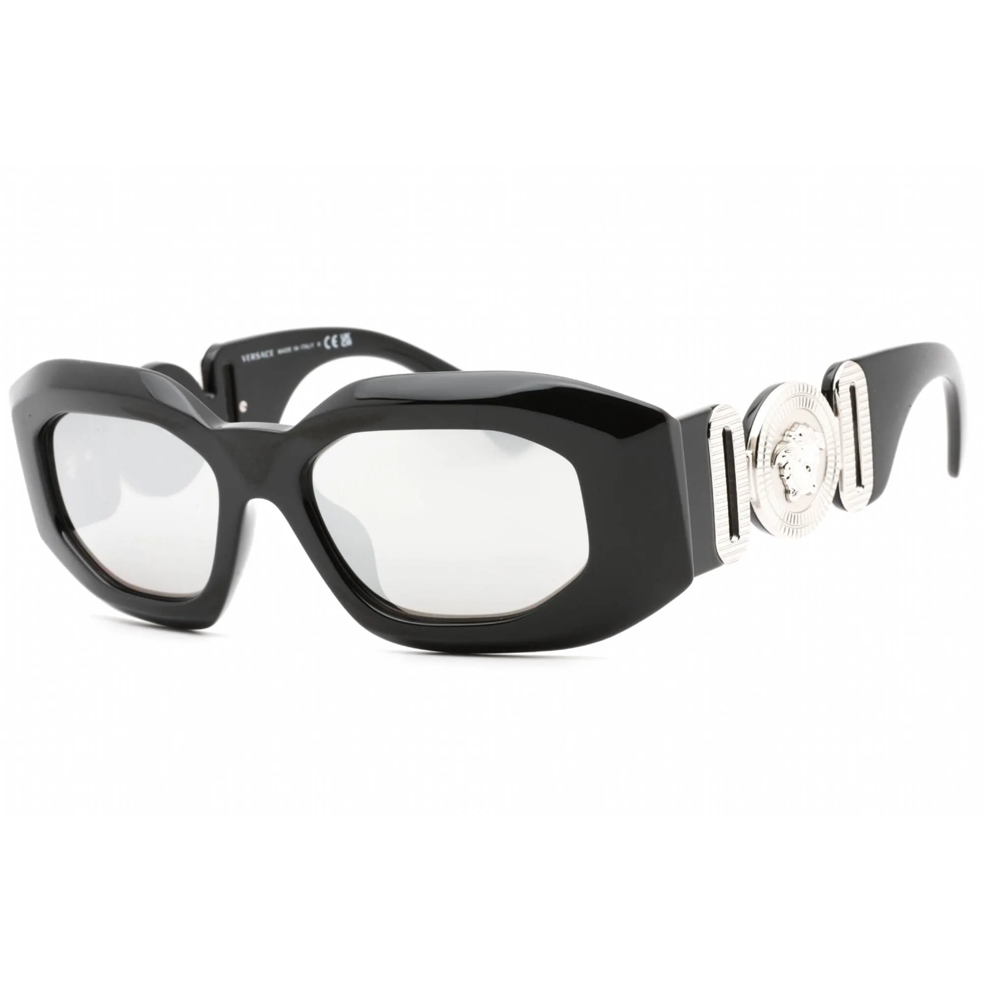Versace Women's Sunglasses - Black/Grey Frame Silver Mirror Lens | 0VE4425U 54226G Versace Sunglasses