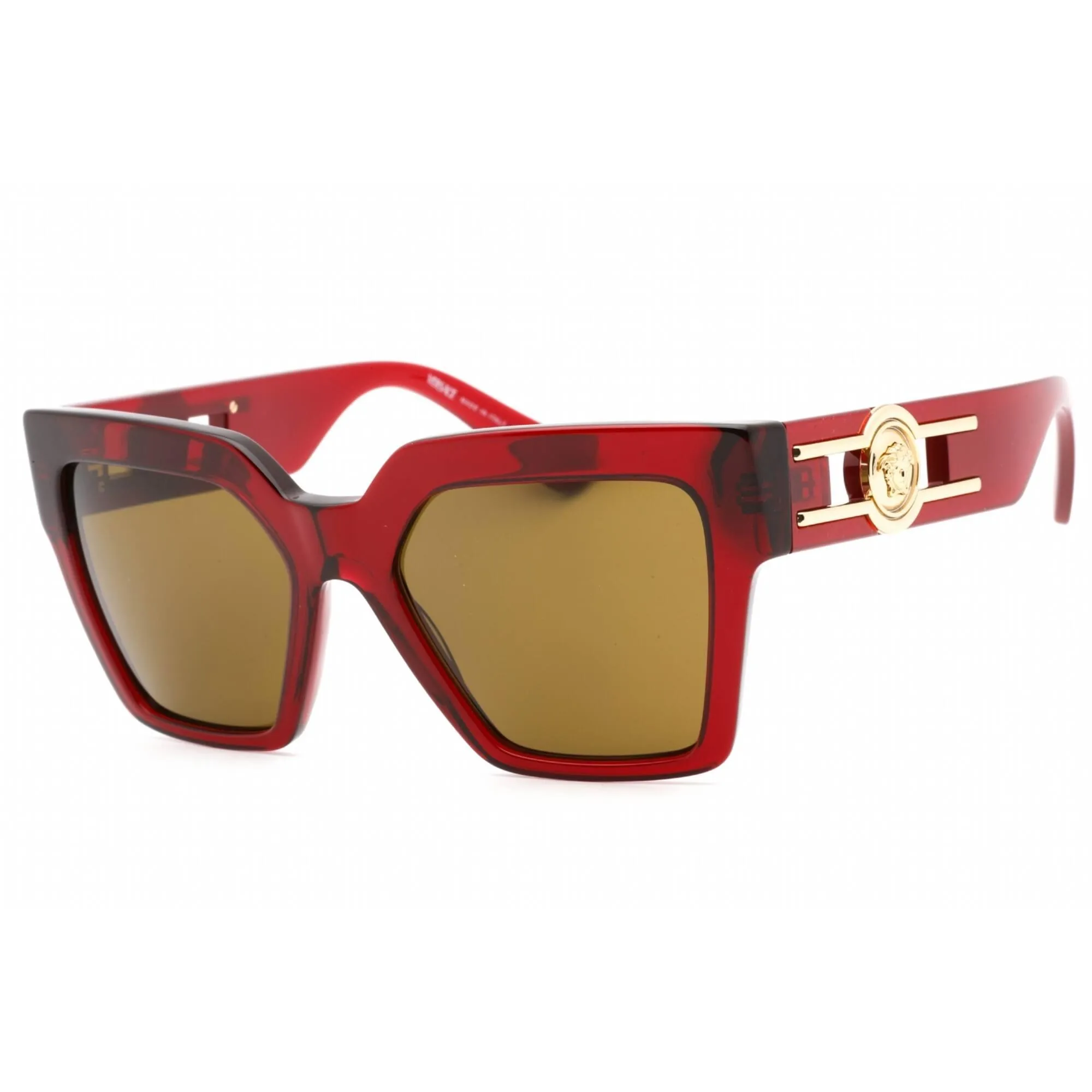 Versace Women's Sunglasses - Bordeaux Plastic Frame Dark Brown Lens | 0VE4458 543073 Versace Sunglasses