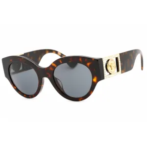 Versace Women's Sunglasses - Dark Havana Plastic Oval Shape Frame | VE4438BF 108/87 Versace Sunglasses