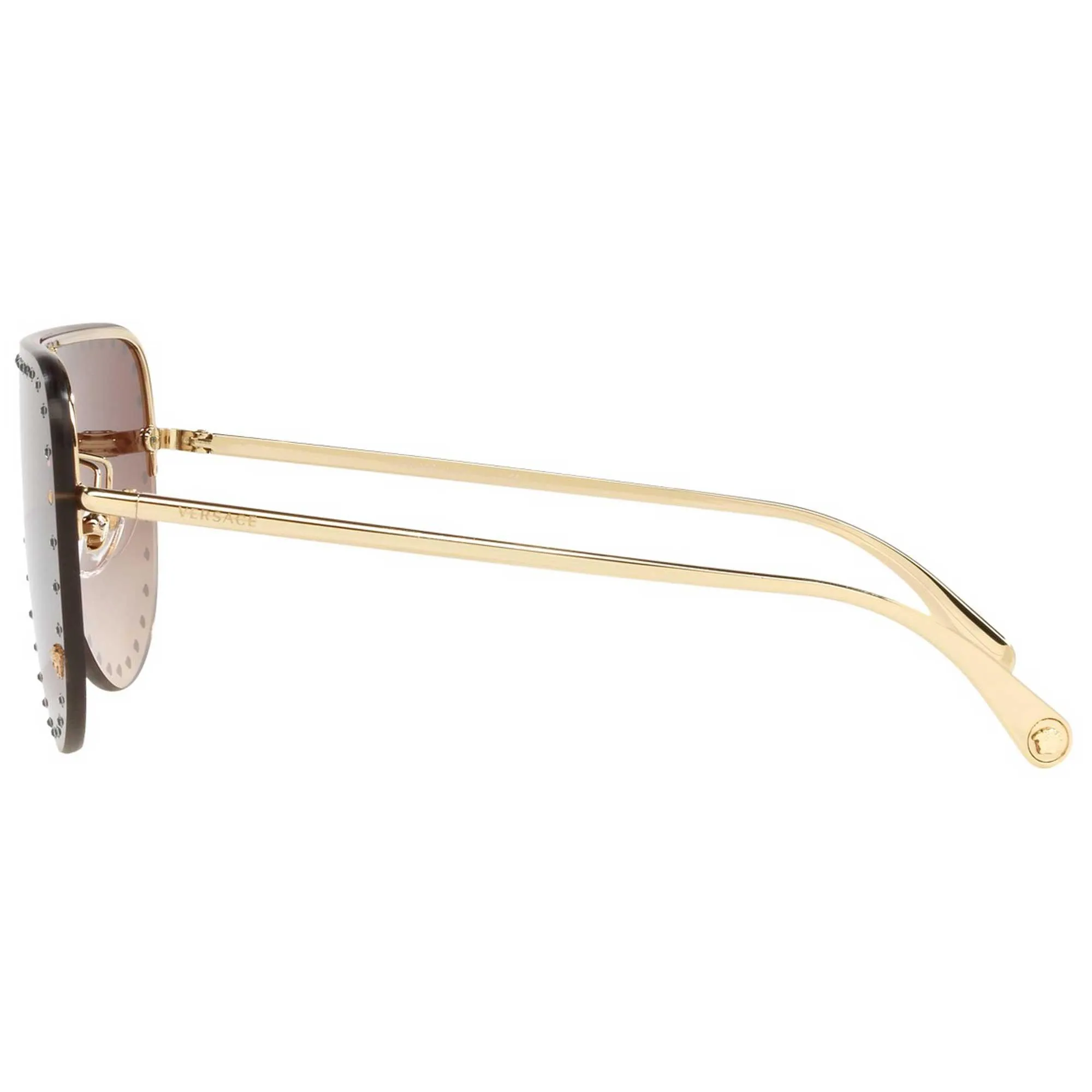 Versace Women's Sunglasses - Gold Rimless Shield Frame Gradient Lens | VE2230B 125213 Versace Sunglasses