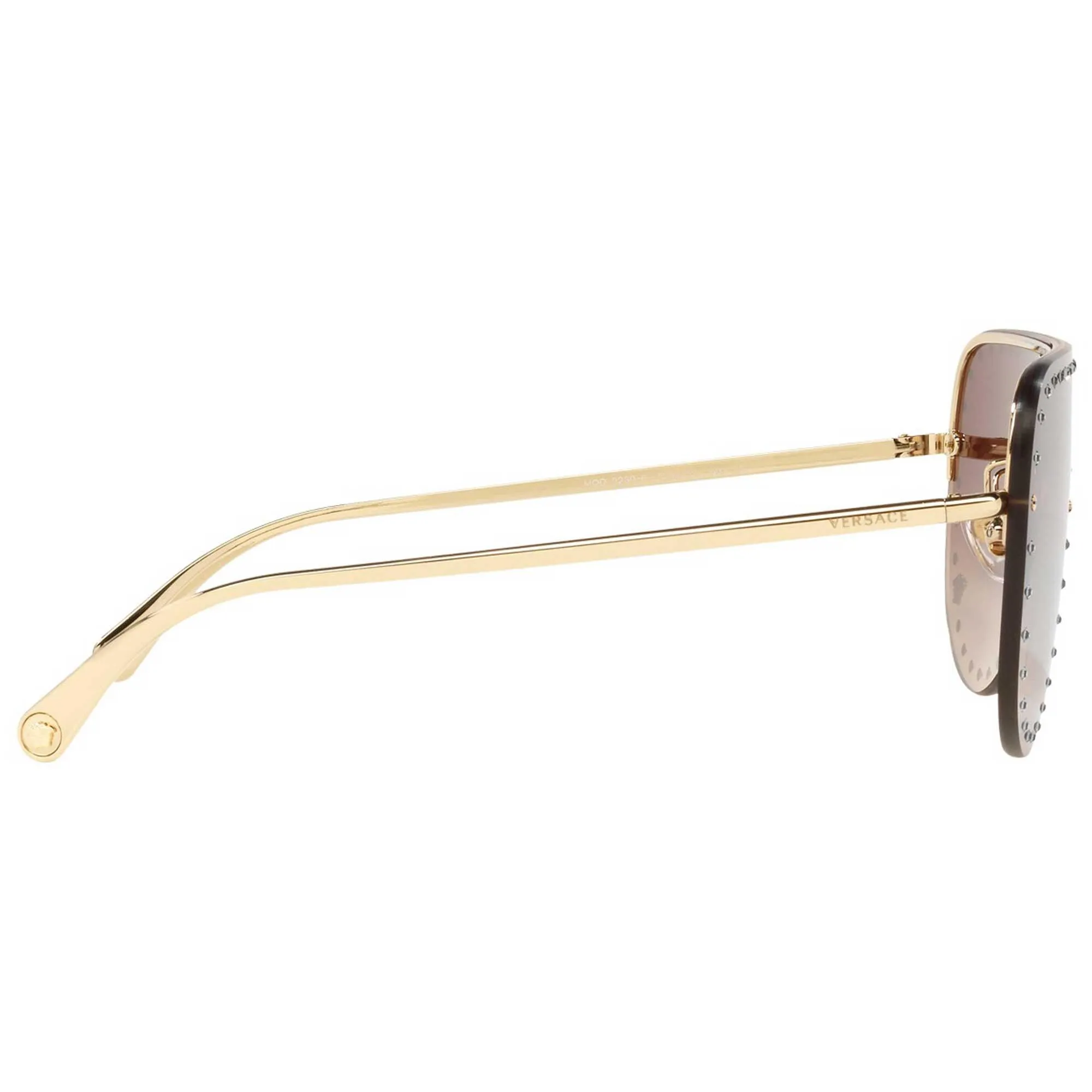 Versace Women's Sunglasses - Gold Rimless Shield Frame Gradient Lens | VE2230B 125213 Versace Sunglasses