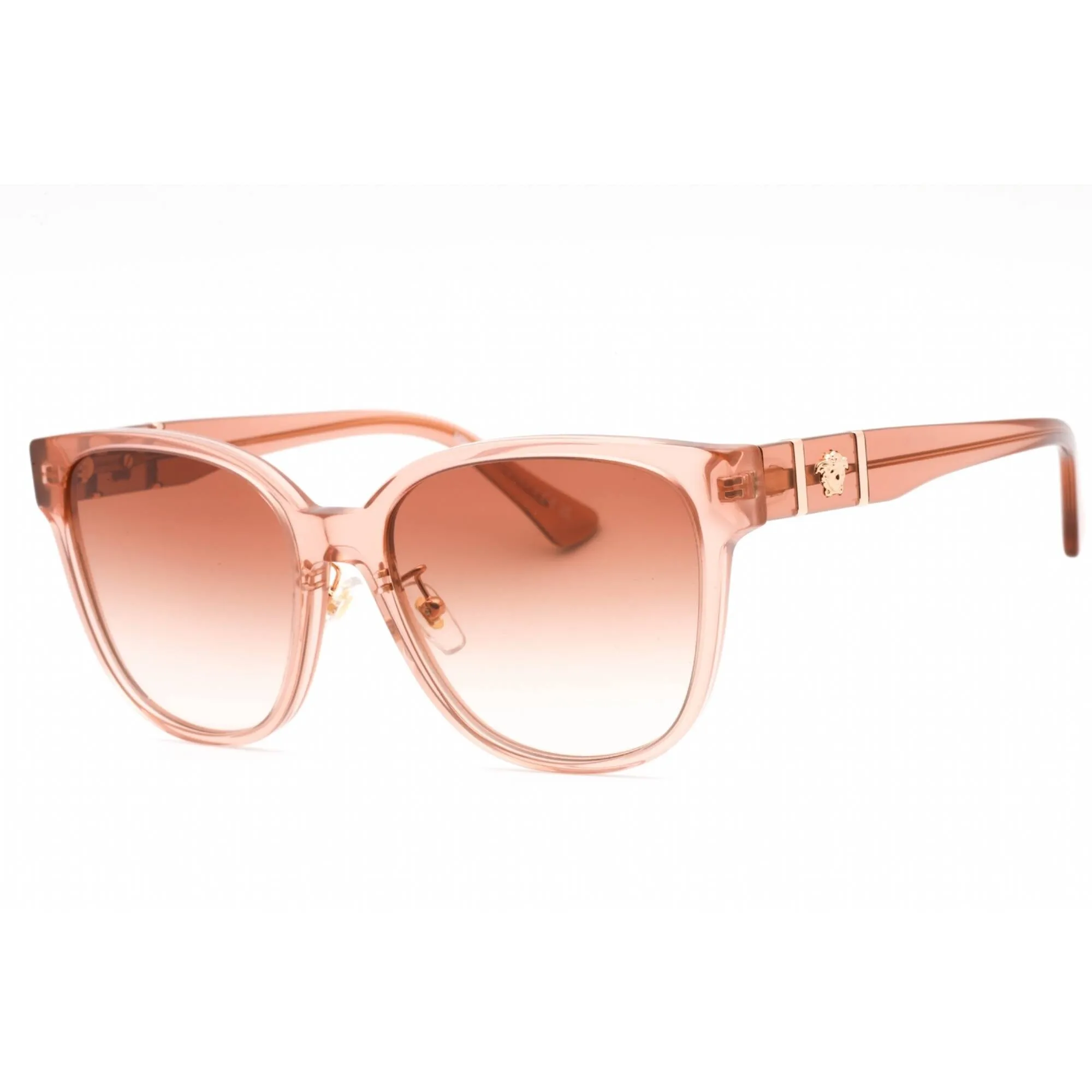 Versace Women's Sunglasses - Peach Transparent Square Plastic Frame | 0VE4460D 543413 Versace Sunglasses