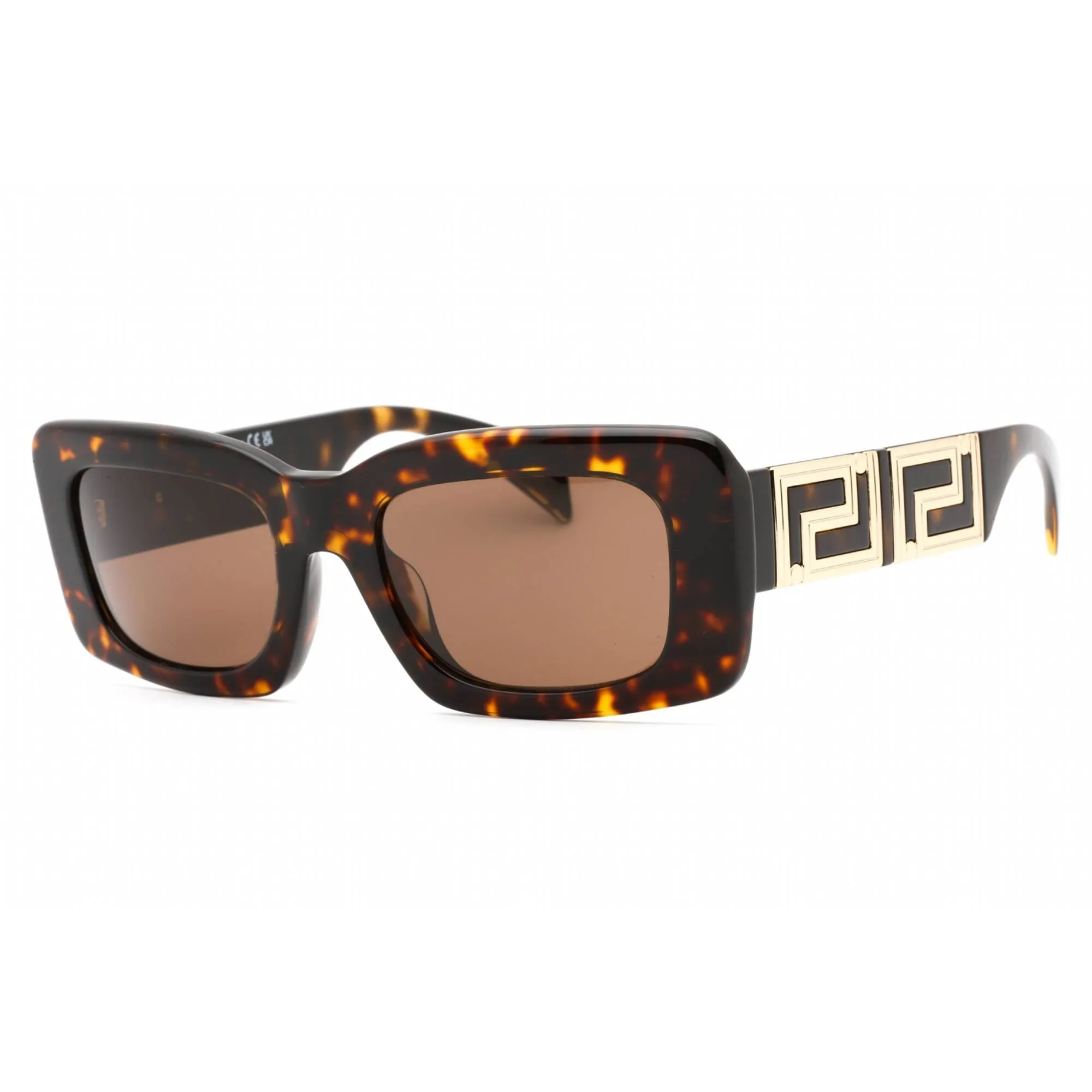 Versace Women's Sunglasses - Tortoise Plastic Rectangular Frame | 0VE4444U 108/73 Versace Sunglasses