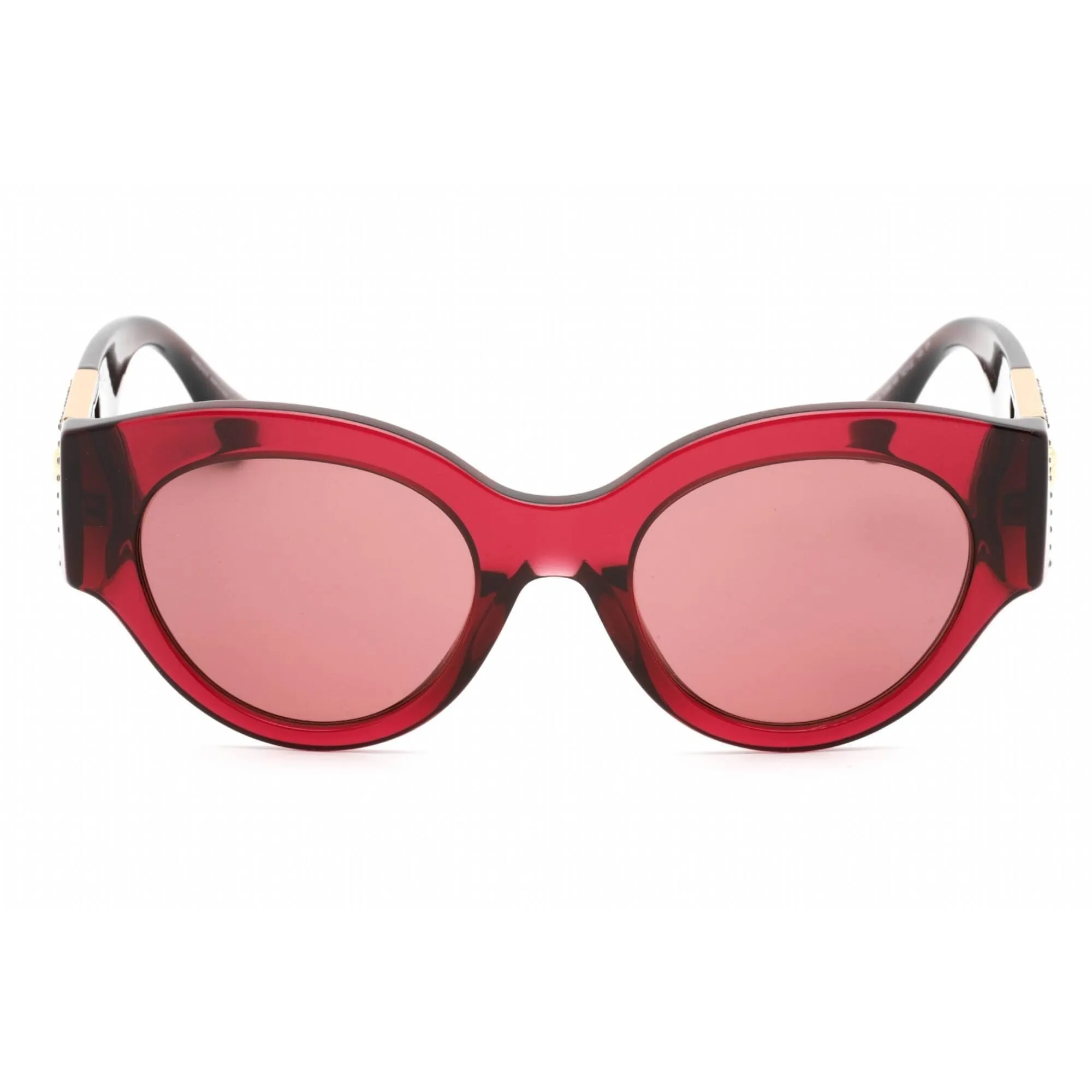 Versace Women's Sunglasses - Transparent Burgundy Plastic Cat Eye | VE4438B 538569 Versace Sunglasses