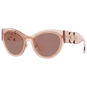 Versace Women's Sunglasses - Transparent Pink Frame Light Brown Lens | VE2234 125273 Versace Sunglasses