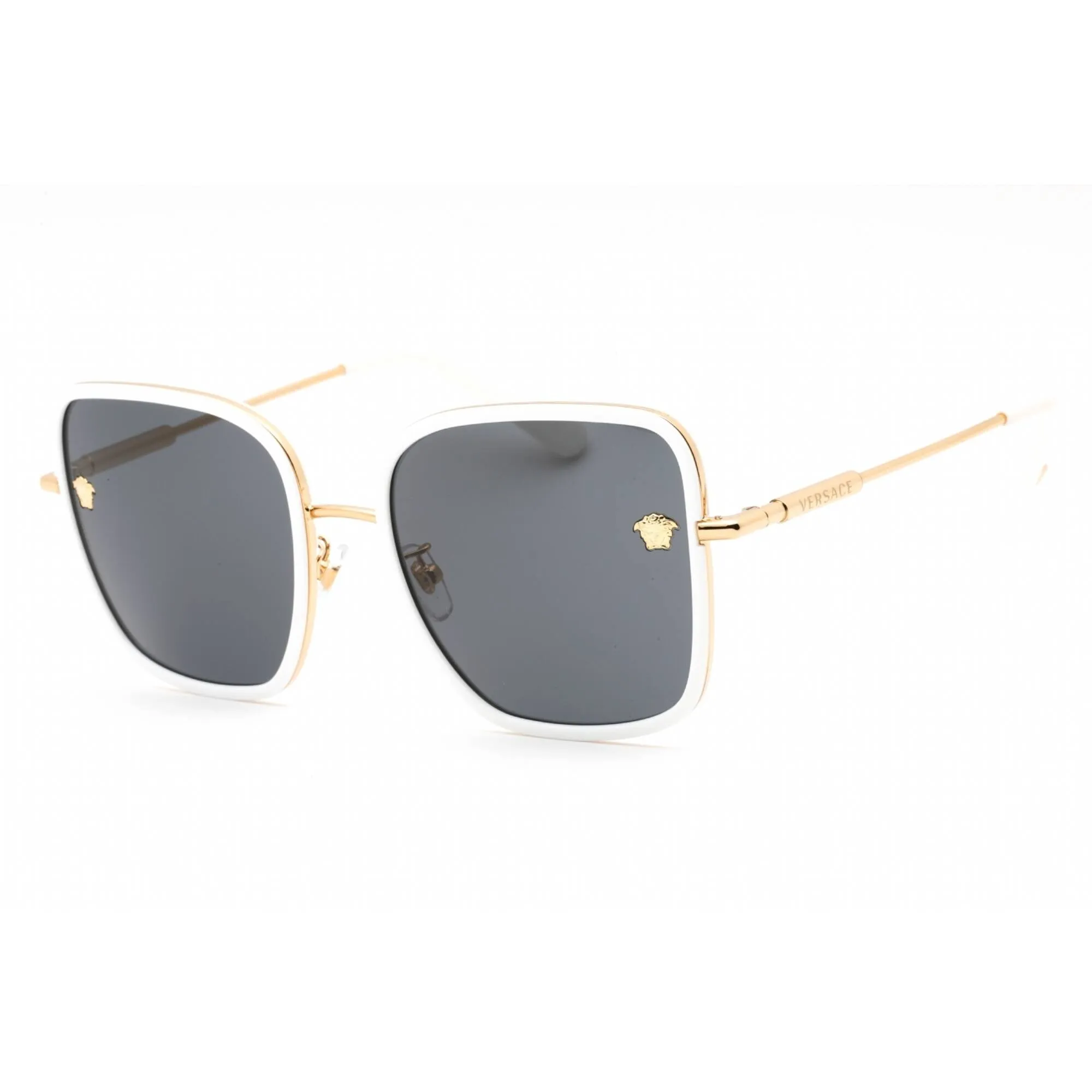 Versace Women's Sunglasses - White Full Rim Frame Dark Grey Lens | 0VE2247D 147187 Versace Sunglasses
