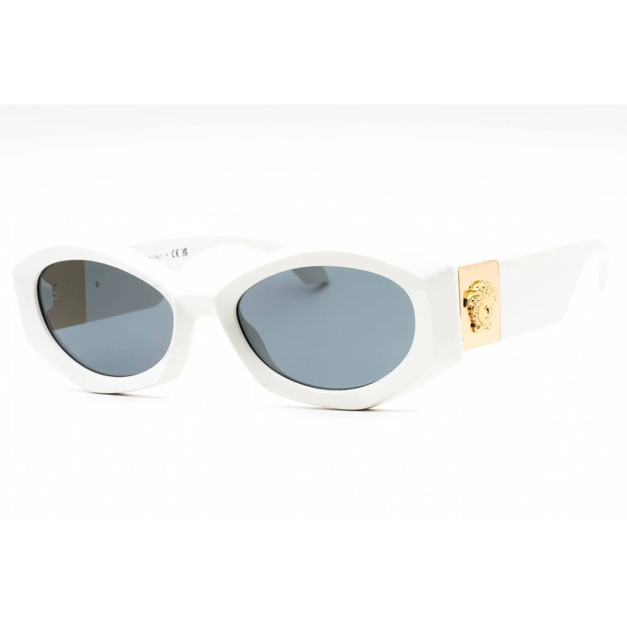 Versace Women's Sunglasses - White Plastic Oval Shape Full Rim Frame | 0VE4466U 546280 Versace Sunglasses