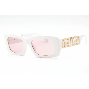 Versace Women's Sunglasses - White Rectangular Shape Frame Pink Lens | 0VE4444U 314/5 Versace Sunglasses